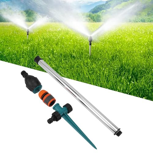 Topyond Aspersor De Jardín Aspersor Giratorio Automático De 360 ​​​​Grados Aspersor Unipod para Jardín Riego De Vegetales para Césped Fácil De Instalar Y Usar