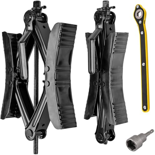 Gickbusus Camper Wheel Chock Stabilizer with Wrench, Premium X Shaped Wheel Chocks for RV Travel Trailer, 2Pcs Heavy Duty Tire Locking Chocks Accessories, for 3.5 to 12 Wheel Gaps