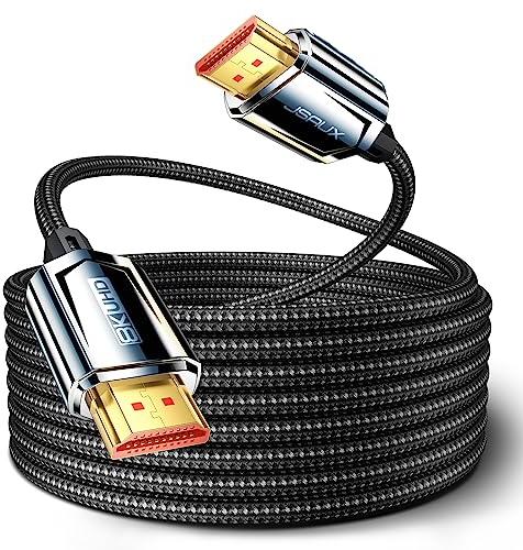 JSAUX Câble HDMI 8K 4M, câble HDMI 2.1 Ultra High Speed 48Gbps, (8K@60Hz 4K@120Hz 144Hz) câble HDMI, eARC HDR10 HDCP 2.2 & 2.3 3D, compatible avec PS5 / PS4 / X-Box/UHDTV/Lecteur Blu-ray/Moniteur
