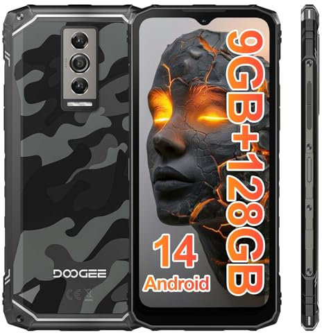 DOOGEE 2025 Blade10 Rugged Smartphone Android 15, 10.7mm Ultra-thin Rugged Phone, 20GB RAM 128GB ROM/2TB TF, 90Hz 6.56’’ HD+, 3 Card Slots, 4G Dual SIM IP68 Waterproof Phone, 16MP, Face Unlock/OTG/NFC