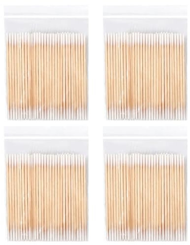 QEDBOJE 400 Wattestäbchen, Doppelseitige, Sicherheitsohr-Wattestäbchen, Spitze Form, Geeignet Für Ohrenreinigung, Schönheit Und Hautpflege