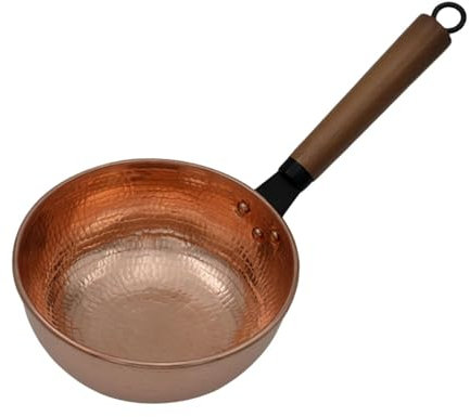 FytStycale Pentola per Cottura Pentola in Rame per Cucina Domestica Bollitura Campeggio Cucina, Fondo Tondo