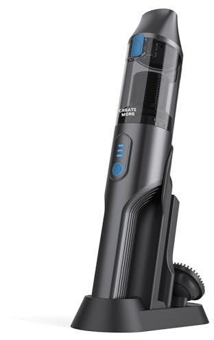 eitton Handheld Vacuum Cleaner-12000Pa Powerful Suction Hand Held Vacuum Cordless, 35min Runtime, Lightweight Rechargeable Car Vacuum Cleaner for Pet Hair, Home, Car - Includes Charging Base & HEPA