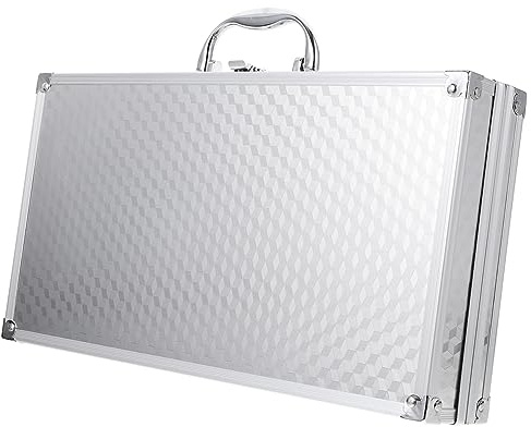 Mikinona Boîte à Outils Portable en Alliage D'aluminium Petite Taille Fermoir Sécurisé, Cadre Renforcé, Mallette Métallique Légère pour Maison, Bureau Et Voyages