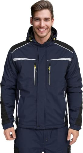 BWOLF Daytona Ice - Giacca da lavoro invernale da uomo, in softshell, riflettente, da uomo (DE/NL/SE/PL, alfanumerica, XL, regolare, blu)