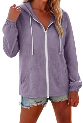 Generisch Mujer Bouclé Blazer Blanca Larga Elegante Chaqueta, violeta claro, XL