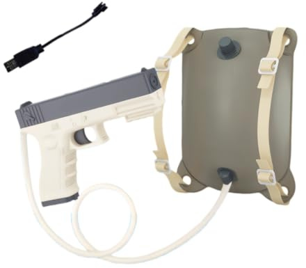 Pistolet à Eau Sac à Dos pour Enfants, Jouet d'eau avec Réservoir Grande Capacité, Longue Portée, Bandoulières Réglables, Jouet d'Été pour Plage, Piscine, Jardin et Jeux en Extérieur，Gris