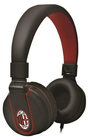 AC Milan, IP952 Cuffie Stereo con Filo (lunghezza 1,5 metro), Leggere per Ottimo Comfort Collegamento/Connettività Cavo AUX 3.5mm + adattatore USB-C incluso (per PC, Notebook, Tablet e Smartphone)