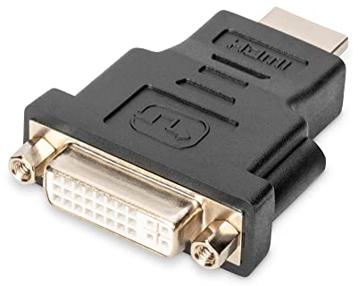 DIGITUS HDMI Grafik Adapter, HDMI Typ A zu DVI-I (24+5), Full HD 60Hz, 1920 x 1200 Pixel, Schwarz