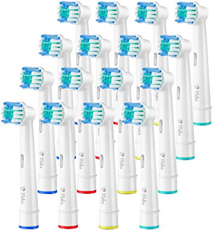Brossette Compatible avec Braun Oralb - Milos Têtes de Rechange pour Brosse à Dents Électrique Compatible avec Oralb Têtes de Brosse à Dents Lot de 16