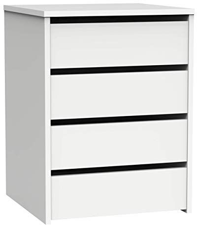 MUEBLES PITARCH | Cajonera 4 Cajones, Cómoda Dormitorios, Despachos, Interior Armario, Blanco Alto Brillo, 63,5x46x45cm (Alto x Ancho x Fondo) Colección Tibet