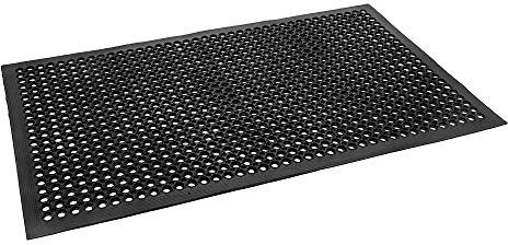 Bonnlo Rubber Floor Mat with Holes, 90x150 CM Entrance Mats, Anti-Fatigue/Non-Slip Drainage Mat for Industrial Kitchen Restaurant Bar Bathroom, Indoor/Outdoor Cushion (90x150 cm)