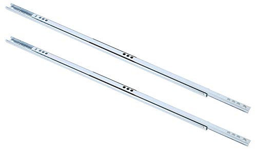 Lot de 2 glissières de tiroir à billes en acier de 450 x 17 mm, accessoires de quincaillerie pour armoires, placards, rails en acier, 2 glissières de tiroir de 450 x 17 mm, rail coulissant à billes en