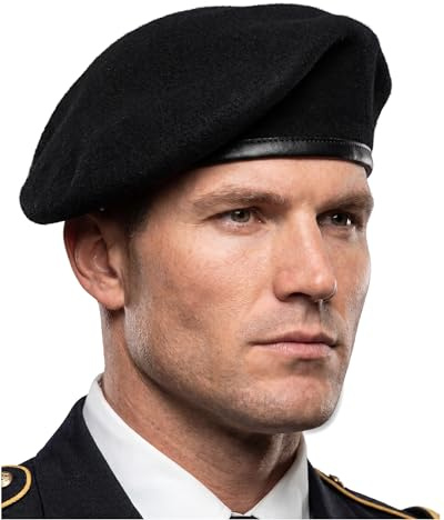 Nawati US Army Style Berets, 100% Wool British Military Berets for Men, Fashionable and Vintage Women's Beret Hats-Black