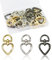 FRUHLING 15 Stück Herz Schlüsselanhänger Drehbare Karabinerhaken Schlüsselring D Ring Karabiner Schwenker Hummer Haken für Taschen Handtasche DIY Schmuckherstellung