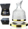 Decanter rotante per vino, lussuoso decanter per vino rosso con confezione regalo, decanter in cristallo, rotazione manuale, rotante a 360°, per regalo di nozze, compleanno, giorno di Natale