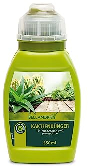 Bellandris Kakteendünger, Flüssigdünger für alle Kakteen und Sukkulenten, NPK-Dünger, 250ml