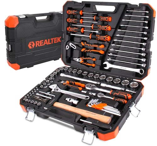 REALTEK Caja Herramientas Completa 100 Piezas Maletin Herramientas Portátil