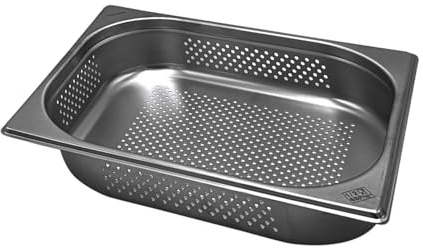Comas Contenitore Forato Gastronorm GN 1/2, 325x265 mm, Acciaio Inox, Impilabile, Resistente - Frigoriferi, Forni, Scaffali, Dispense, Carrelli - Professionale, Catering (H100 mm)