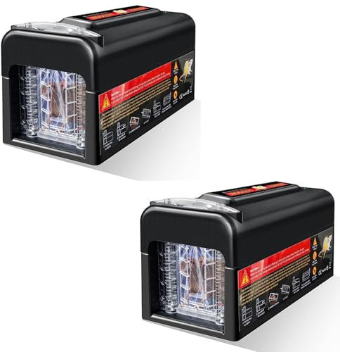 Elektrischer Rattenfänger, Indoor Rattenfänger, leistungsstarke Spannung, um Ratten sofort zu töten, Upgrade von Rattenlöschern, EIN Haus ohne Schädlinge zu schaffen(2 Stück)