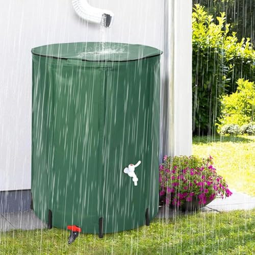 SAYEYBU RéCupéRateur d'eau De Pluie, RéCupéRateur d'eau De Pluie Robuste, RéServoir d'eau Portable, SystèMe De RéCupéRation d'eau De Pluie pour Jardin,Vert,500L