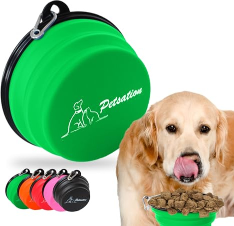 PETSATION Gamelle pliable de voyage pour chien [l'original] Gamelle de voyage, gamelle de nourriture et bol d'eau pour chien - Gamelle de 1000 ml, idéale pour les voyages, les promenades - Légère et