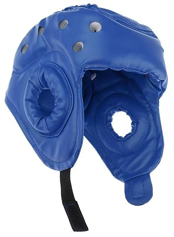 Casco de boxeo para niños y adultos, protector de cabeza azul para adultos