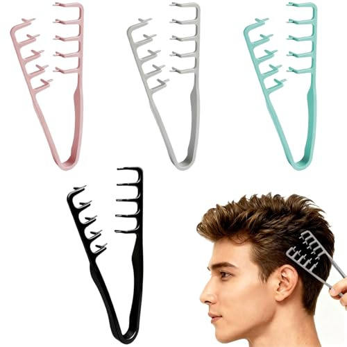 JDCMEI 4 Piezas Peine de Textura, Peinetas de Volumen con Textura Grande, Textura para el Cabello, Peine de Peinado Voluminoso para Raíces Sueltas del Cabello, Cepillo de Pelo para Hombres y Mujeres
