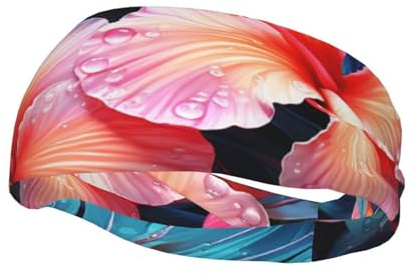 Bandeau de sport à fleurs tropicales pour homme et femme - Élastique et antidérapant - Pour cyclisme, randonnée, yoga, hockey sur glace