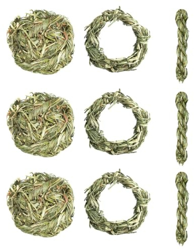 GALPADA 9pcs Natural Green Grass Pet Hamster and Chinchilla Molar Teeth Grinding Promotes Fun and Exercise Small Pet Snack for Rodents