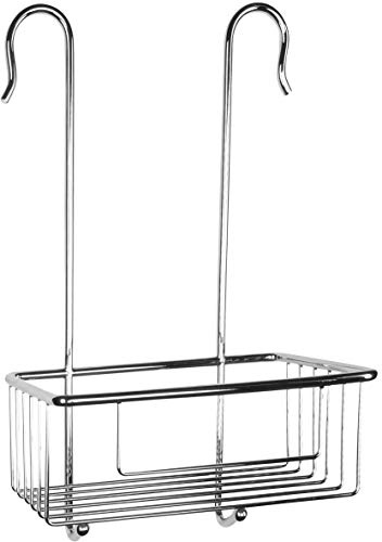 Cornat Einhänge-Duschkorb - Zum Einhängen an der Wandarmatur in Dusche & Badewanne - Extra hoher Korb & zwei integrierte Haken - Aus Messing - verchromt / Duschregal / Duschablage / T340201