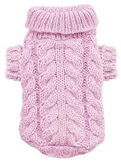 Angora Cable Knit Dog Sweater by Hip Doggie - Pink