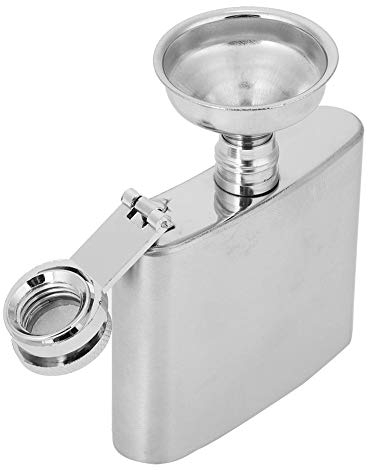 Fdit Flasque en acier inoxydable avec entonnoir portable pour vin, whisky, alcool (56,7 g)