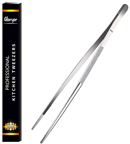 Gloryor® Kochpinzette Edelstahl 16-40cm, Küchenpinzette Lang, Pinzette Küchen, Koch Grillpinzette, Fleischpinzette, Kochzange, Zange Küche, Grillzange, Küchenzange, Kochen Zubehör(Mehrzweck, 30 cm)
