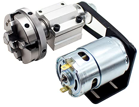 Jieotwice Powerless Multifunktionale 895 Motor, Drehbank Holzbearbeitung Spindel DIY Schieberegler Montage + Chuck(B 50MM Vier Klauen)