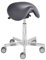 Sattelhocker docy® Lugano 4651, Sitzhöhe ca. 58 - 77 cm, mit Sitzneigeverstellung, stufenlose Höhenverstellung, Aluminium-Fußkreuz, Rollen ø 65mm vollverkapselt , Polsterdekor:Stamskin titangrau
