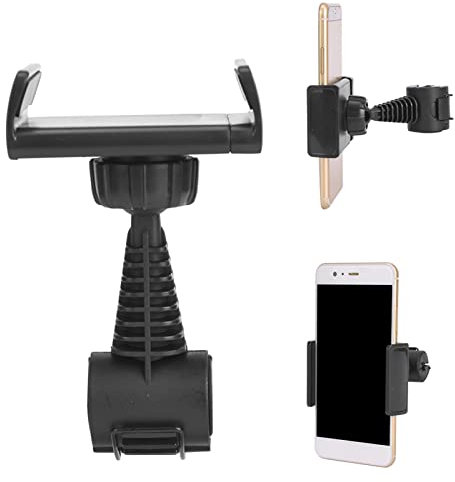 Golf Phone Holder Clip, 360° Rotation Portable Cell Phone Golf Swing Recording Stand Durable Phone Stand Golf Cart Mount Cell Phone Holder Golf Bracket Support for Alignment Stick Training Aids(Black)