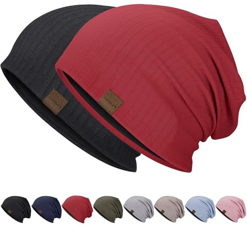 HAMUNI Slouchy Beanie Hip-Hop Mjuk Lätt Löparmössa Hatt Andningsbarhet & Elasticitet Vuxen Dvärgmössor Kemo Keps Skalle Keps för Män Kvinnor
