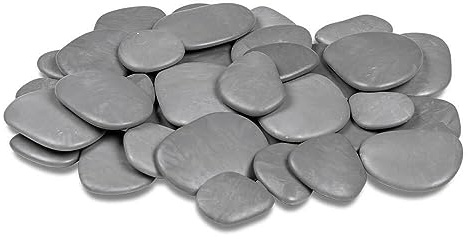 Kalapanta - Sassi Decorativi in plastica Riciclata per vasi, Pittura, acquari, Giardino (Grigio, Ø 5-8 cm | ca. 45 pezzi)
