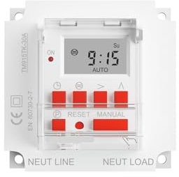 DEBLAN TM915T 85-265VAC Temporizzatore astronomico 30A for Il calcolo Automatico del'alba e del Tramonto in latitudine e longitudine (Color : Only Timer)