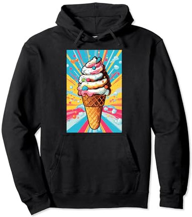 Gaufrier glacé cornet de glace glace pop art vintage rétro glacé café glacé Sweat à Capuche