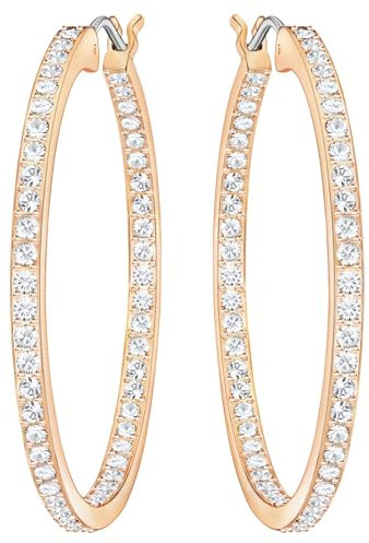 Swarovski Sommerset Kreolen, Weiß, Roségold-Legierungsschicht