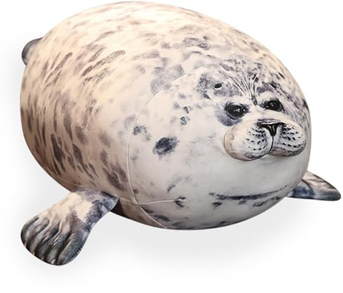 KNBMCAV Seal Peluche Grigio Foca Sigillo Cuscino di Peluche Animali Foca Grigia Morbido Peluche Fat Seal Peluche Giocattolo Regalo per Bambini Adulti, 30cm