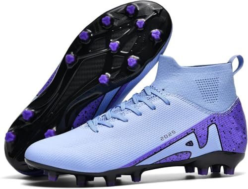 Kmrlofiy Fotbollsskor, herr, pojke, High Top Spike, mikrofiber, Cleats, professionella fotbollsskor för utomhusbruk, atletiska träningsskor, tävling, 36 EU