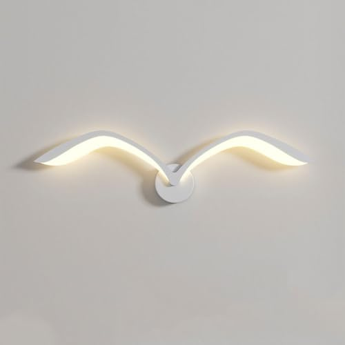 AoLa LED-vägglampa inomhus varmt ljus Vägglampor 9W vit kreativ mås sänglampa, metallmaterial akryl lampskärm vägg dekorativ lampa för sovrum vardagsrum korridor bakgrundsvägg