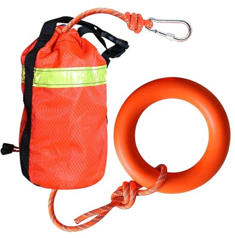 Corda di salvataggio in acqua da 16 m, attrezzatura di sicurezza, professionali per rafting, attrezzatura di sicurezza, nuoto, progettata per acque bianche, kayak