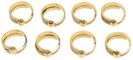ZLXCAOB 8 piezas de anillo de ganchillo para tejer, diseño abierto, aleación, hilo ajustable, guía dorada, soporte para dedo para bricolaje