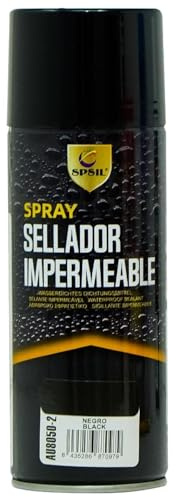 SPSIL Spray Sellado Impermeable Negro 400ml,Sellado de Grietas y Agujeros,Reparación de Fugas de Agua,Secado Rápido