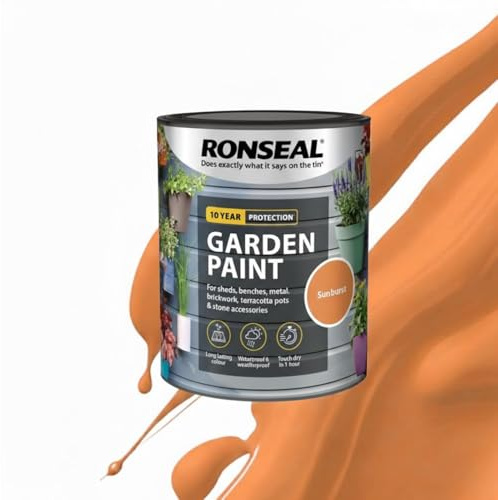 Milena Sunburst Garden Paint 750ml, Water Based Wooden Paints, Fast Drying Matt Finish, Long Lasting Fade Resistance Fence Paint, DIY Colour for Brick, Flower Pots (Sunburst, 750 M L)