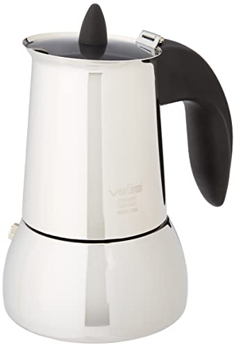 Valira Cafeteras - Cafetera Isabella de 4 tazas hecha en acero inoxidable, apta para inducción